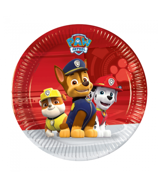 Gebaksbordjes Paw Patrol Rood 20cm (8st)