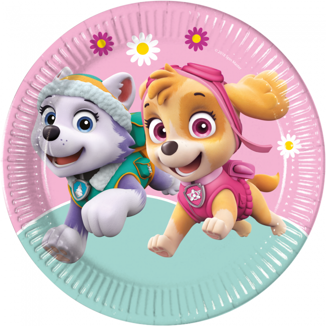 Feestborden Paw Patrol Skye & Everest (8st) afbeelding