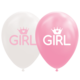 Ballonnen Geboorte Girl Roze/Wit (8st)