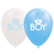 Ballonnen Geboorte Boy Blauw/Wit (8st)