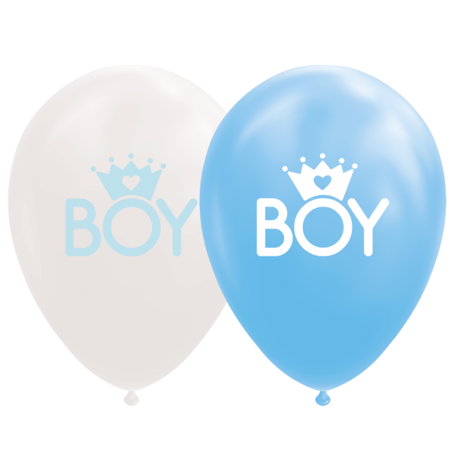 Ballonnen Geboorte Boy Blauw/Wit (8st) afbeelding