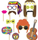 Photo booth set Hippie 12 stuks