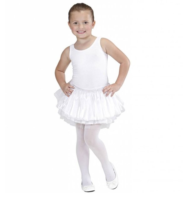 Tutu satijn met tule wit kind 4 lagen