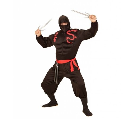 Super Ninja heren kostuum gespierd