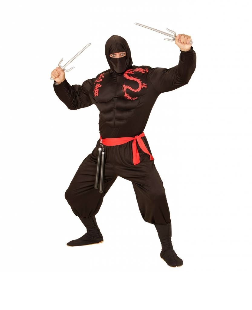Super Ninja heren kostuum gespierd afbeelding