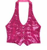 Dames paillettenvest roze