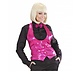 Dames paillettenvest roze
