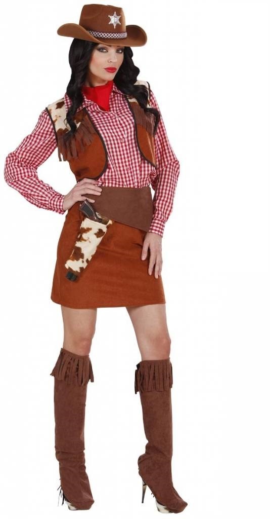 Cowgirl luxe kostuum afbeelding