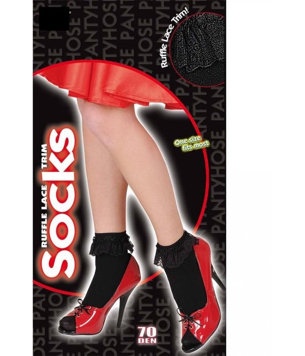Sokjes met kant zwart