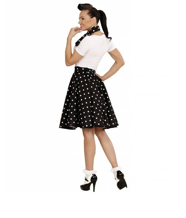 Rock and Roll rokje met sjaaltje zwart