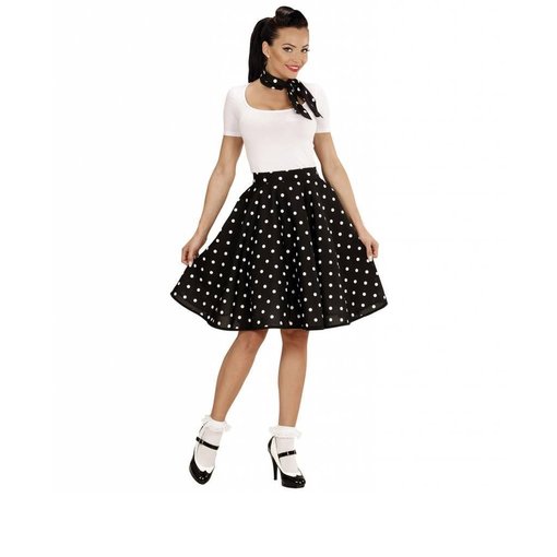 Rock and Roll rokje met sjaaltje zwart