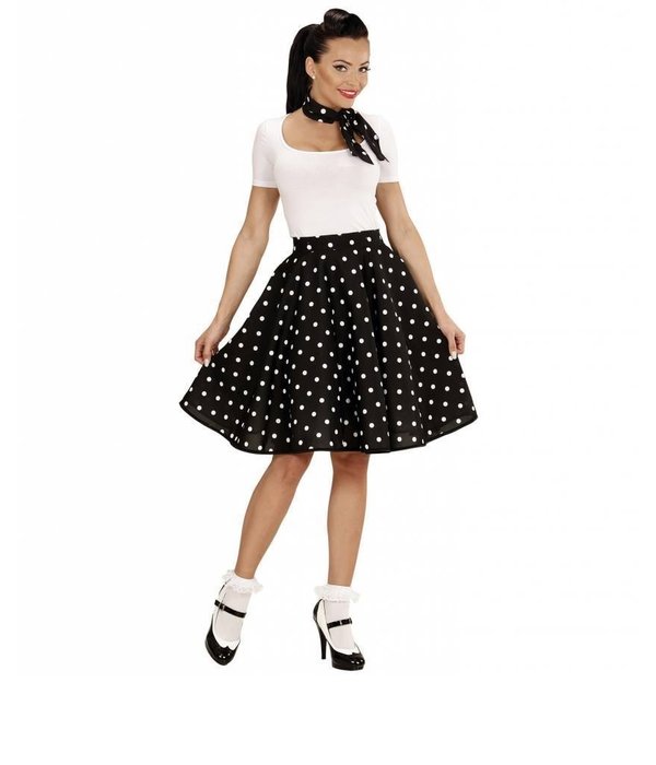 Rock and Roll rokje met sjaaltje zwart