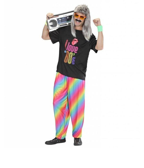 Baggy broek 80's regenboog
