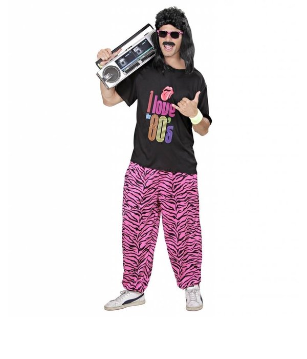 Baggy Broek 80's zebra roze