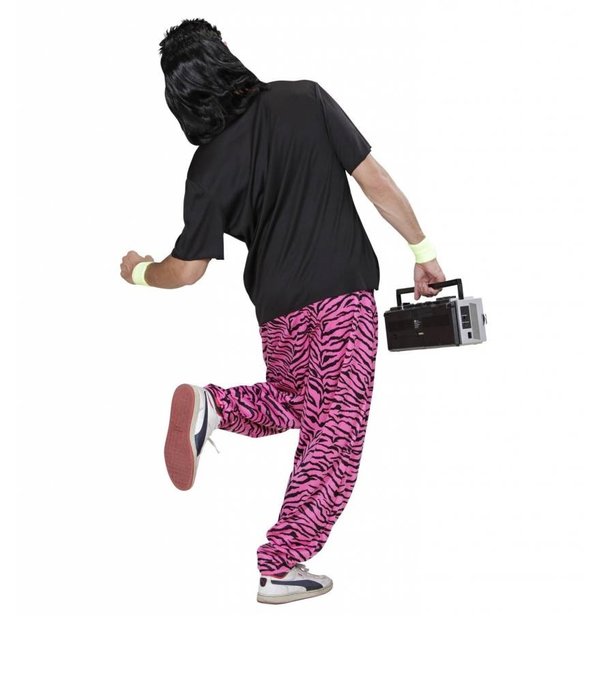 Baggy Broek 80's zebra roze