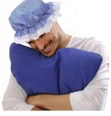 Slaapmuts kort blauw/wit gestreept