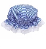 Slaapmuts kort blauw/wit gestreept