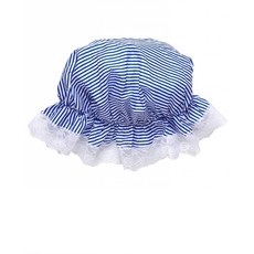 Slaapmuts kort blauw/wit gestreept