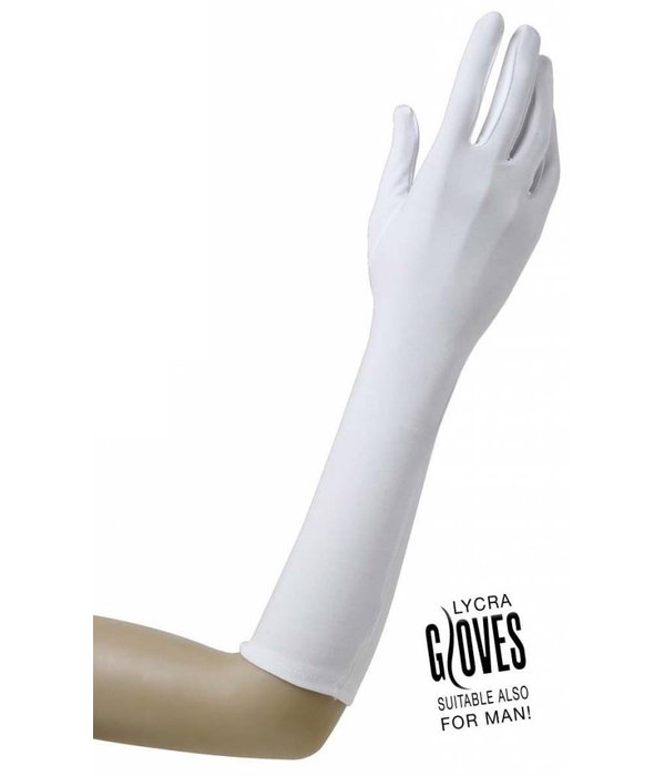 Handschoenen lycra wit 37cm