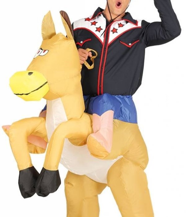 Opblaasbare cowboy paard