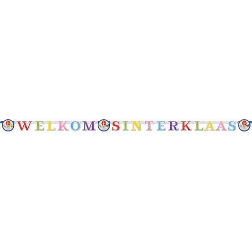 Welkom Sinterklaas Letterslinger Multikleur (2,85m)