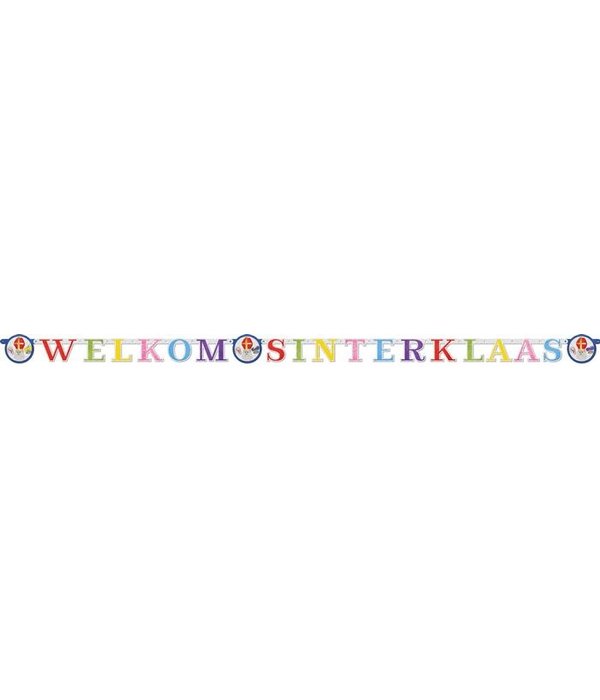 Welkom Sinterklaas Letterslinger Multikleur (2,85m)