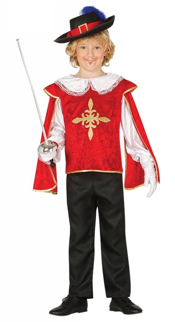Kinderkostuum Musketier rood afbeelding