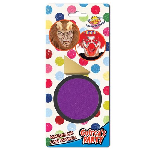 Paarse schmink met sponsje