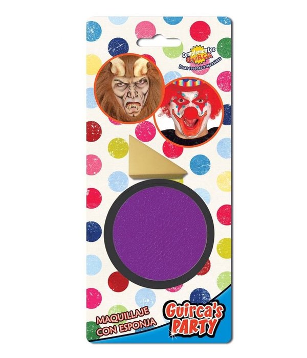 Paarse schmink met sponsje