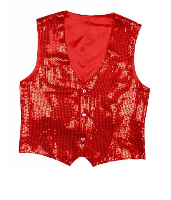 Rode Gilet glitter man