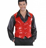 Rode Gilet glitter man