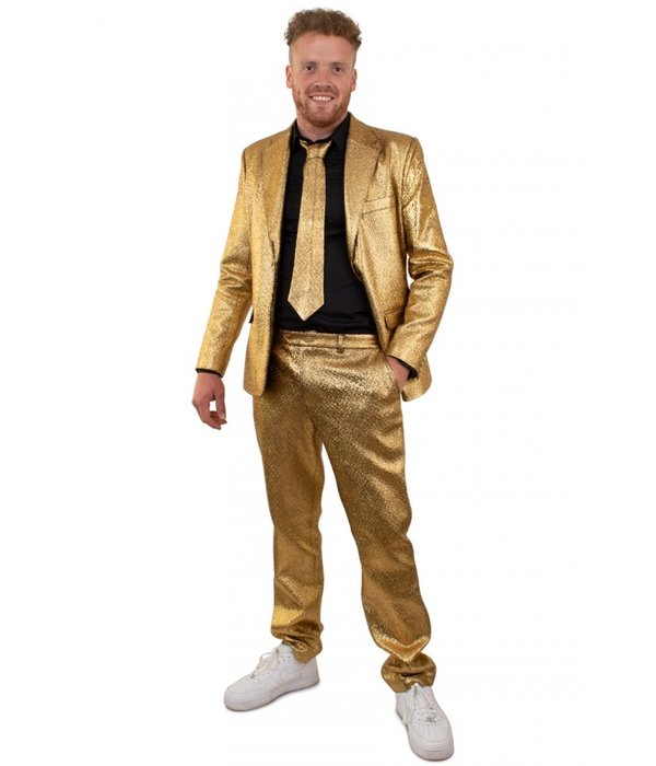 Gouden kostuum metallic 3-delig