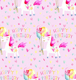 Rol Inpakpapier Happy Birthday Eenhoorn
