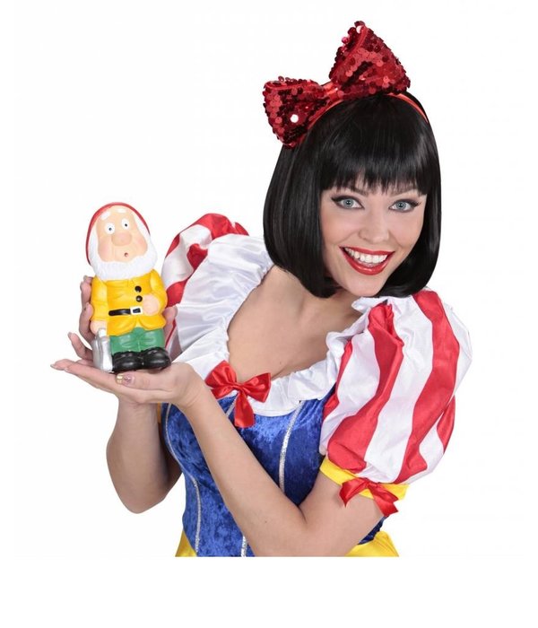 Hoofdband met paillettenstrik rood