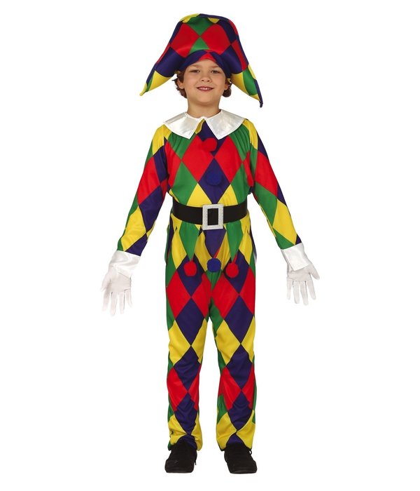 Kleurrijk Harlekijn kostuum jongen