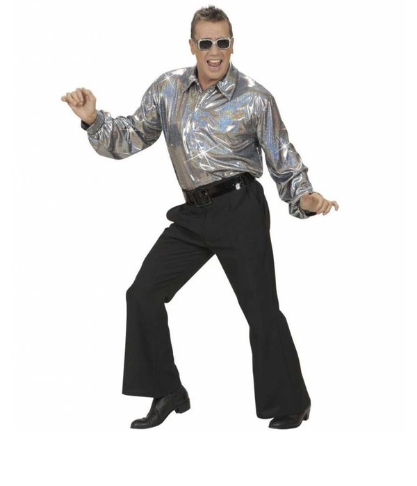 Holografische blouse zilver