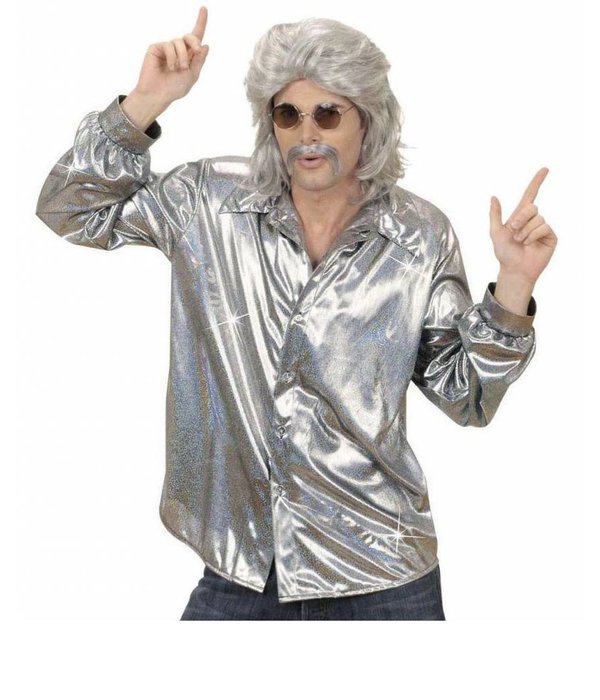 Holografische blouse zilver