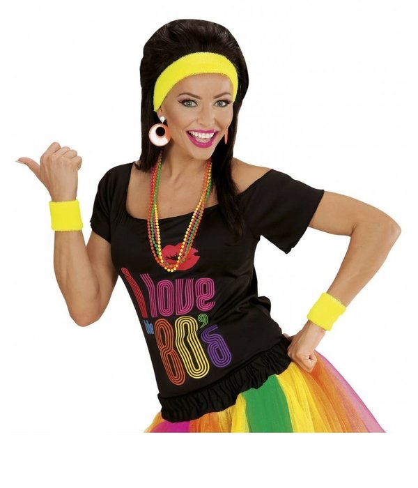 80's zweetband set geel