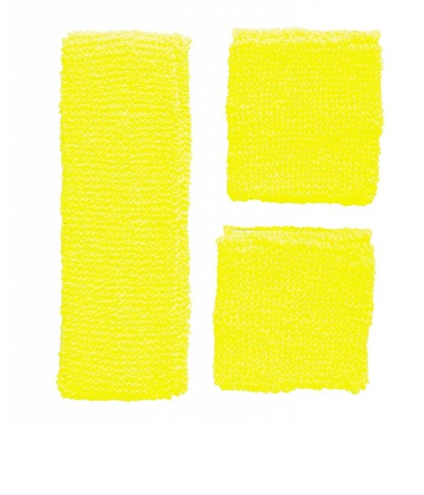 80's zweetband set geel