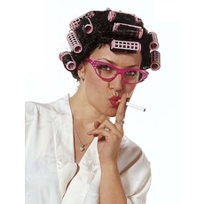 Pruik zwart krulspelden Rinoa