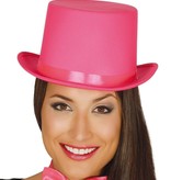 Hoge hoed satijn roze