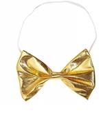 Metallic gouden strikje met wit koordje