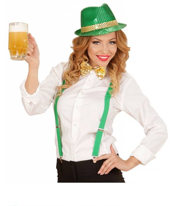 Metallic gouden strikje met wit koordje