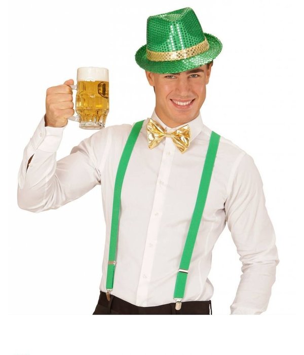 Metallic gouden strikje met wit koordje