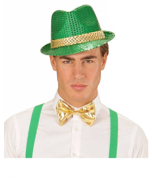 Metallic gouden strikje met wit koordje