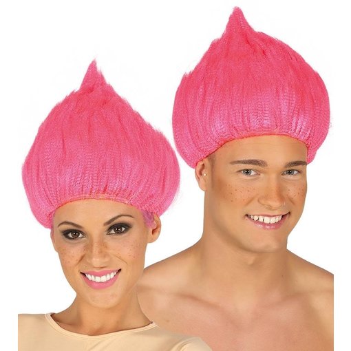 Trol pruik Roze