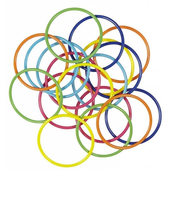 Armband 18 ringen neon multikleuren