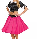 Satijnen rokje met petticoat roze