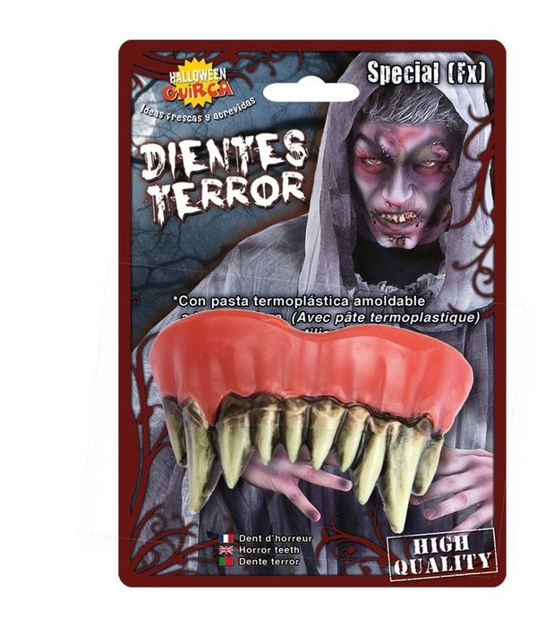 Monster tanden Halloween met kleefpasta