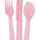 Lichtroze bestek 18 stuks assorti